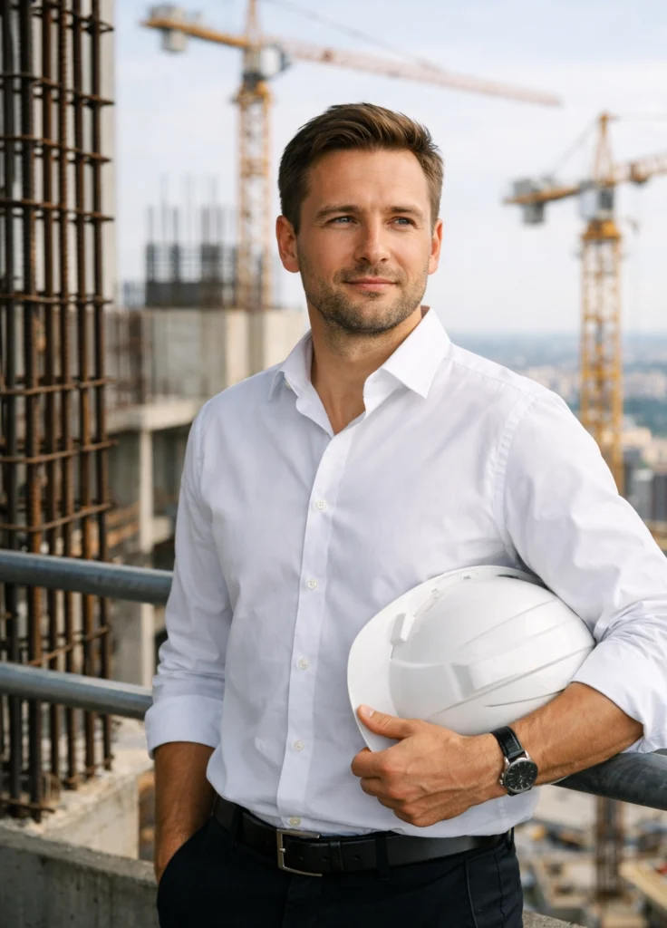 20260201 1015 engineer on high rise balcony simple compose 01kgbt0vc8er7av17we32jz0zc